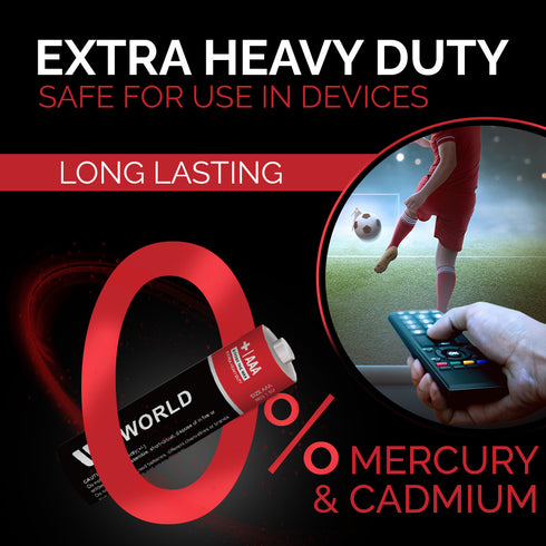 Extra Heavy Duty AAA Battery Cells - 4 Pcs | WBM World